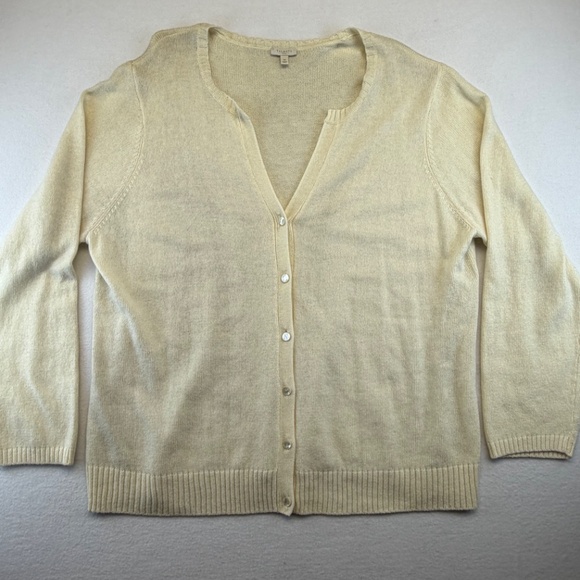 Talbots Womens Ivory Cardigan V-Neck Angora 3X Academia Classic Minimalist Chic - Picture 8 of 15